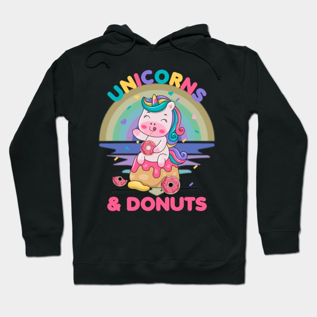 Unicorns and Donuts Hoodie by RockReflections